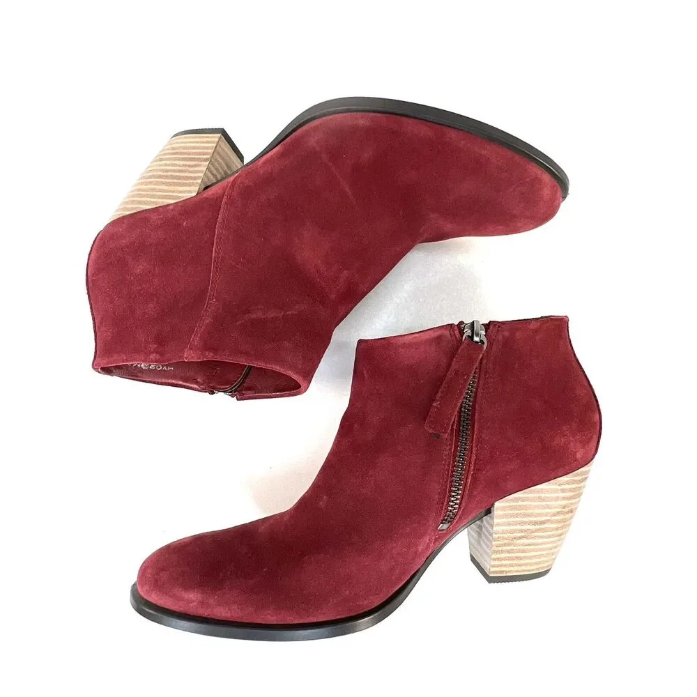 ECCO Women's Shape Western Ankle Boot Hydromax Fashion Syrah Suede EU40 US9-9.5